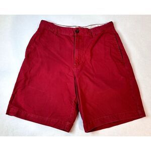 IZOD Chino Shorts Red 100% Cotton Preppy Golf Resort Men's Size 32